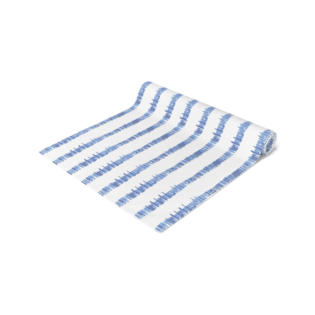 Blue Striped Table Runners - Blue Cava