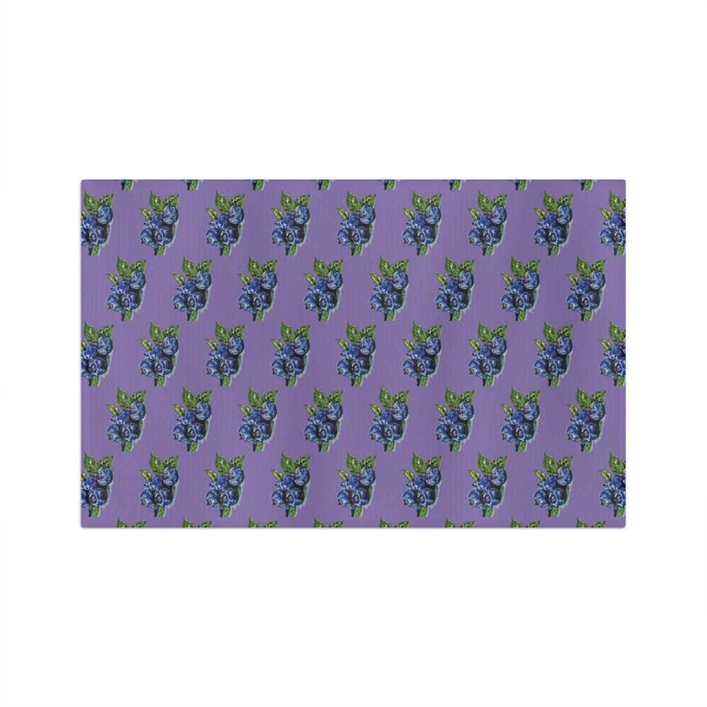 Blueberries Microfiber Waffle Kitchen Towel - Blue Cava