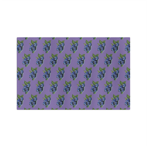 Blueberries Microfiber Waffle Kitchen Towel - Blue Cava