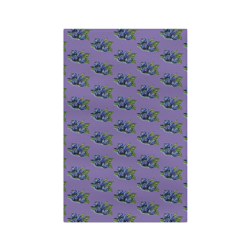 Blueberries Microfiber Waffle Kitchen Towel - Blue Cava