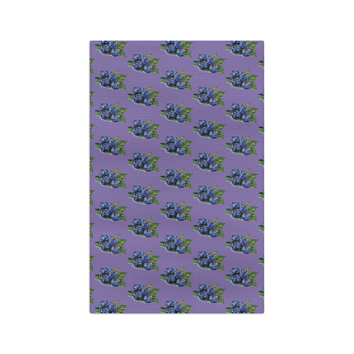 Blueberries Microfiber Waffle Kitchen Towel - Blue Cava