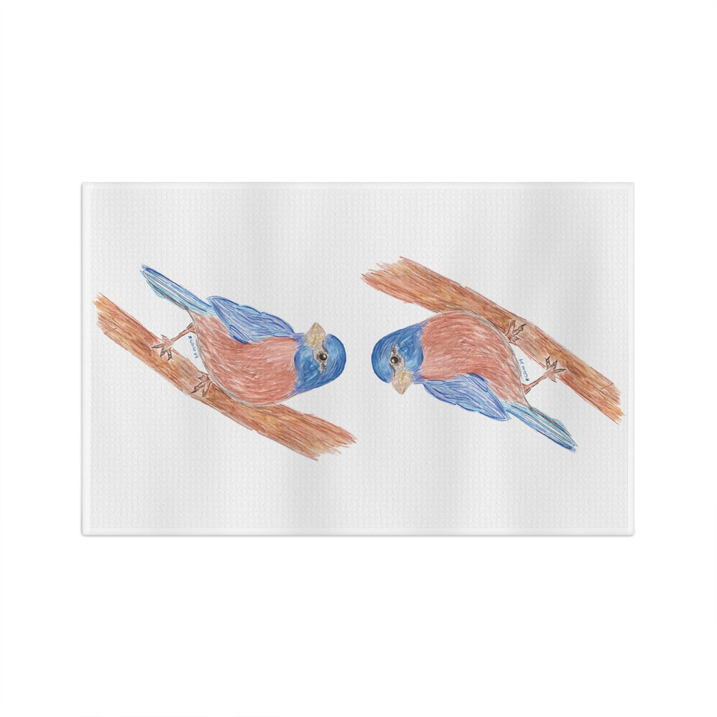 Bluebird Microfiber Waffle Kitchen Towel - Blue Cava