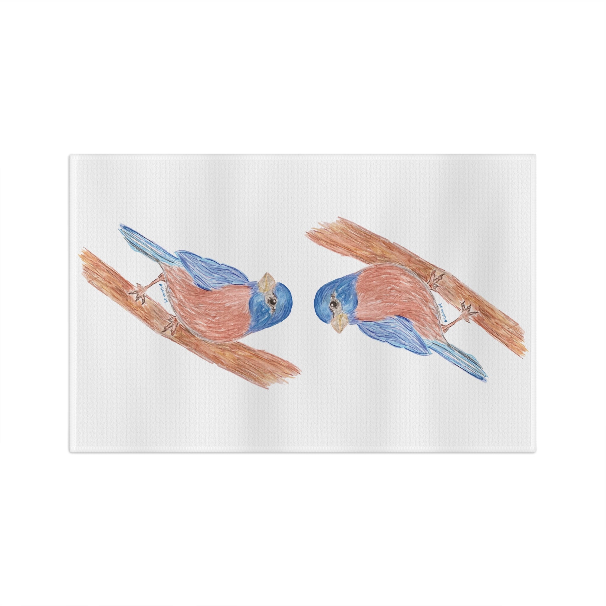 Bluebird Microfiber Waffle Kitchen Towel - Blue Cava