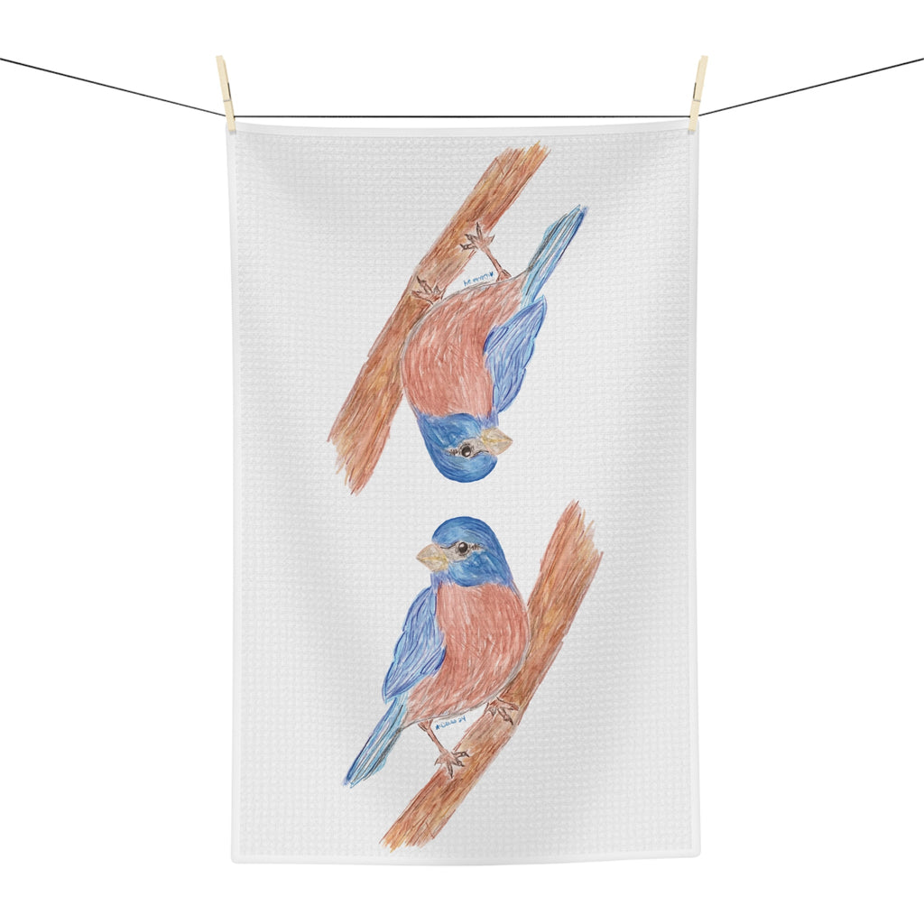 Bluebird Microfiber Waffle Kitchen Towel - Blue Cava