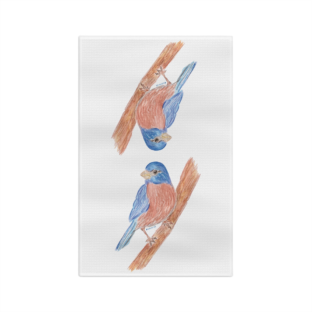 Bluebird Microfiber Waffle Kitchen Towel - Blue Cava
