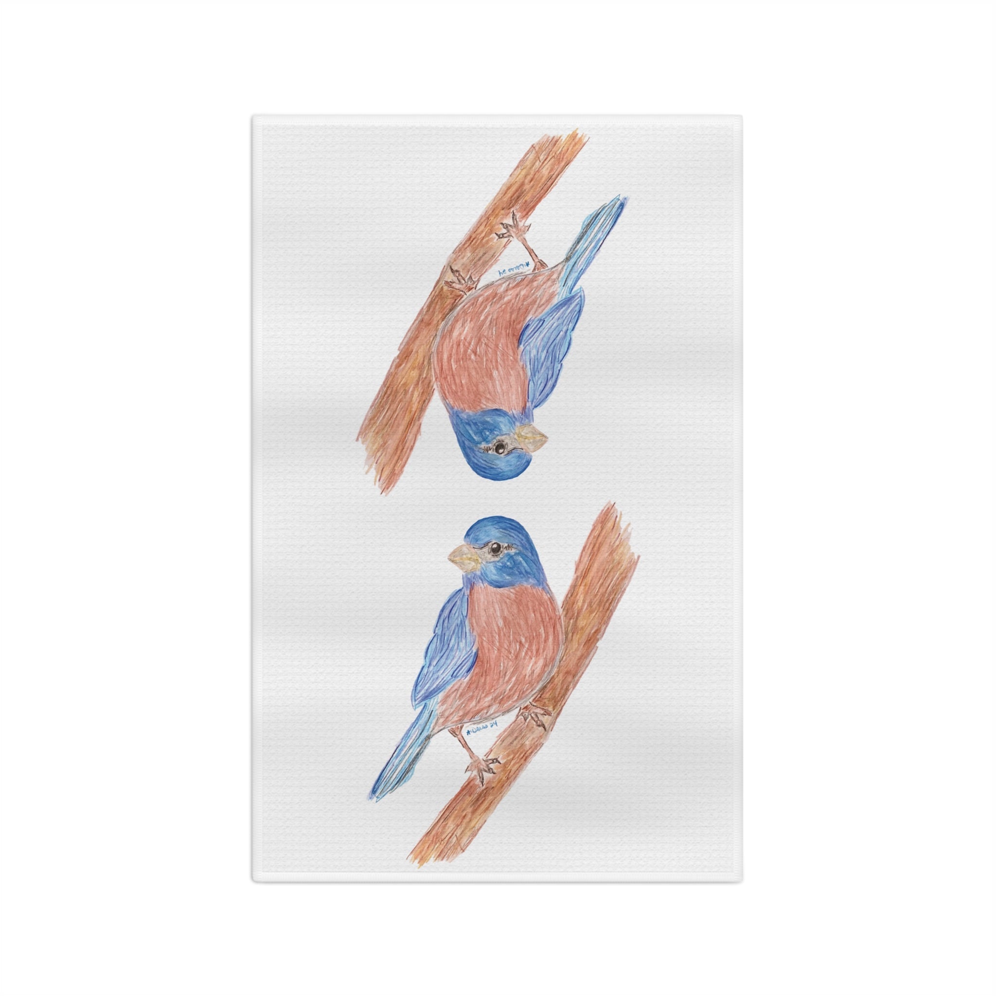 Bluebird Microfiber Waffle Kitchen Towel - Blue Cava