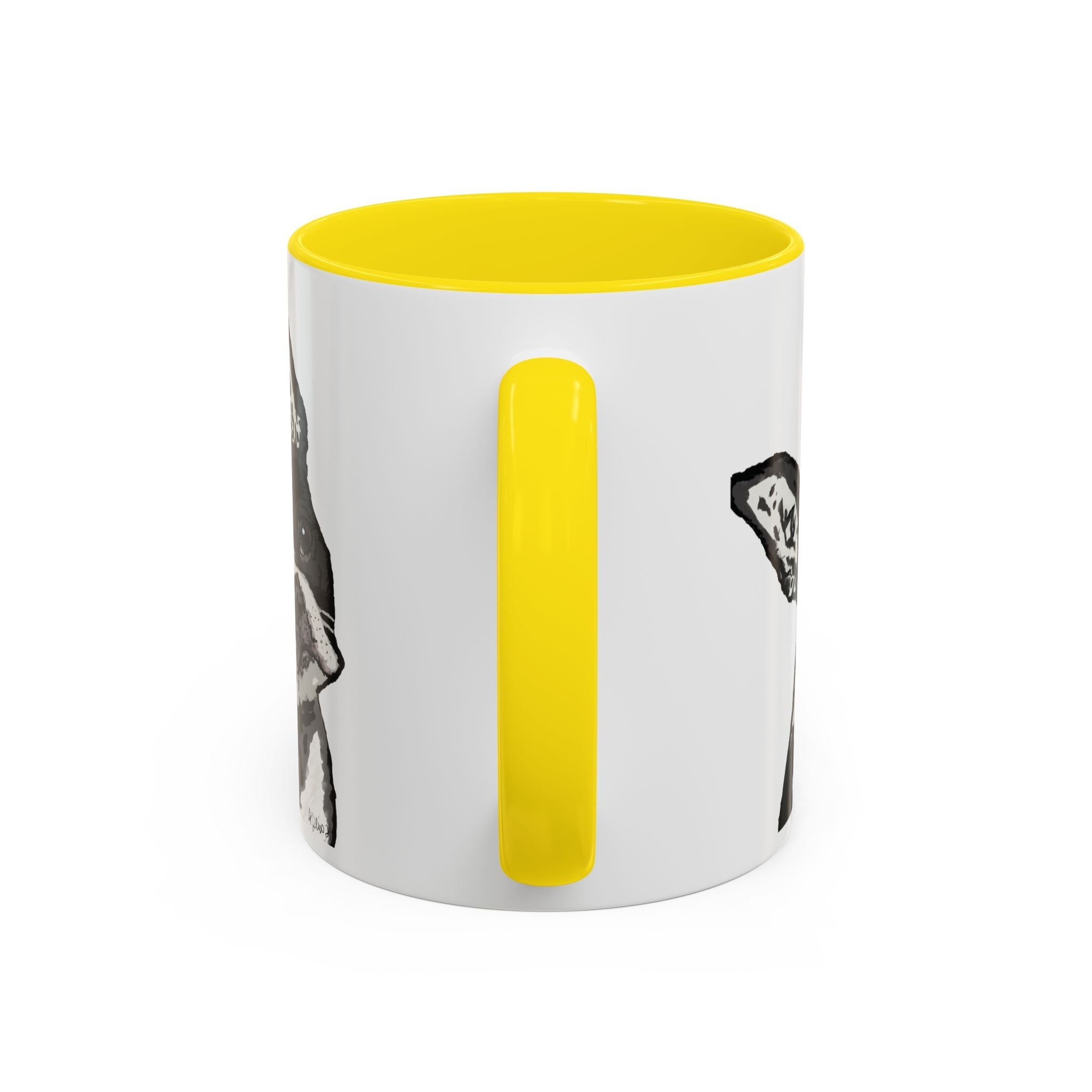 Boston Terrier Coffee Mug — Cute Black & White Dog Accent Mug - Blue Cava