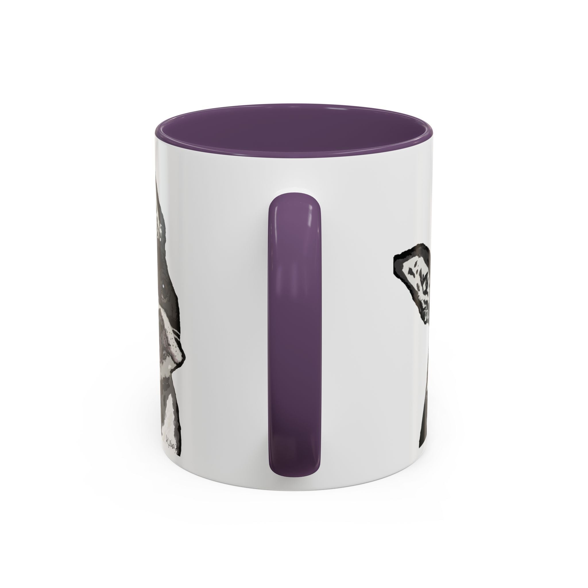 Boston Terrier Coffee Mug — Cute Black & White Dog Accent Mug - Blue Cava