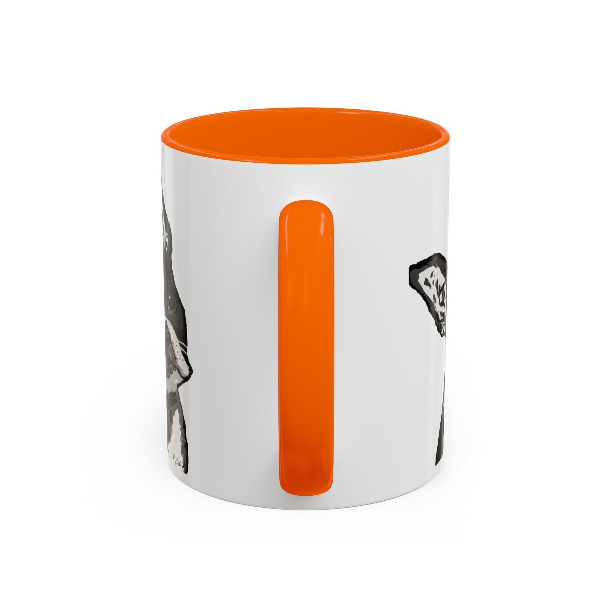 Boston Terrier Coffee Mug — Cute Black & White Dog Accent Mug - Blue Cava