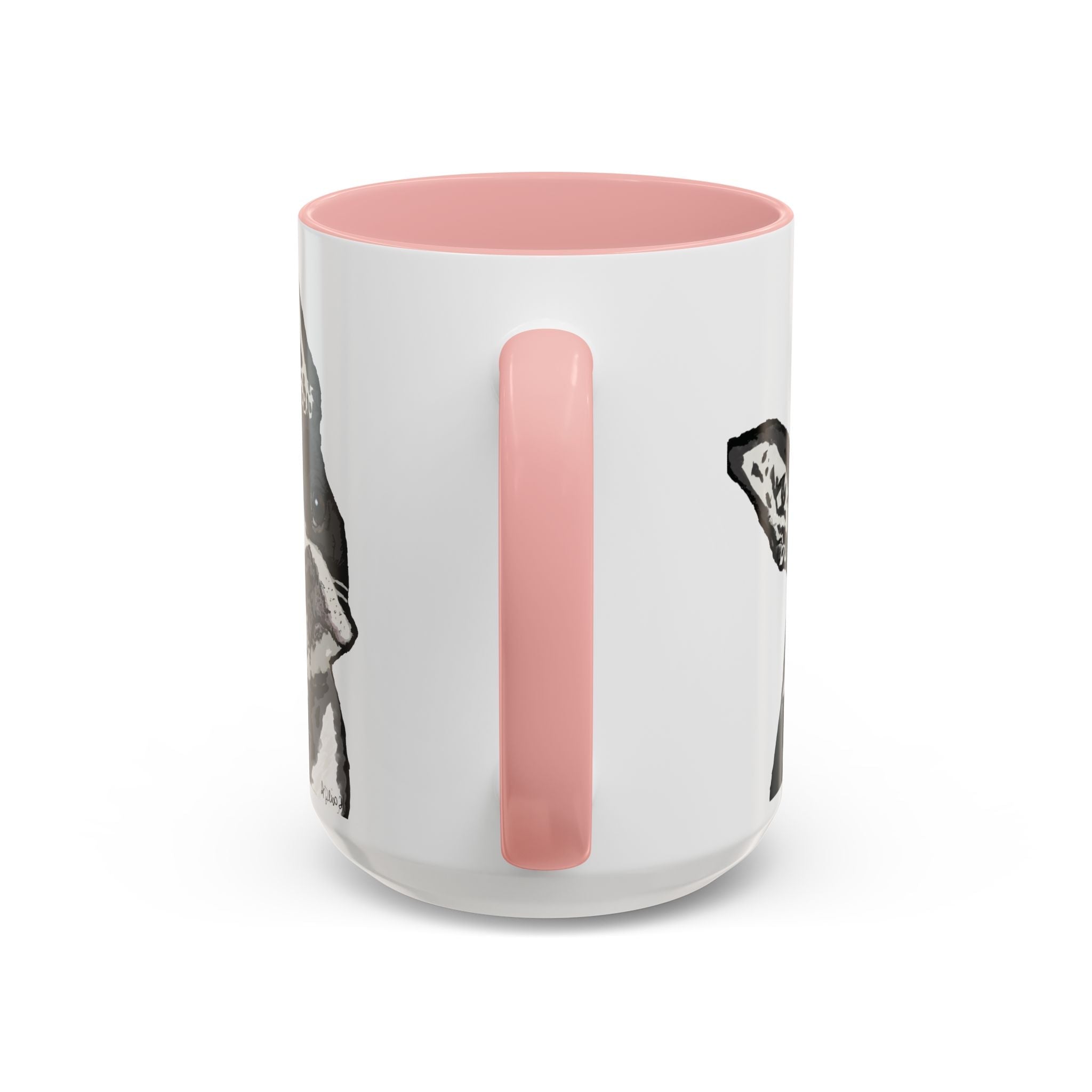 Boston Terrier Coffee Mug — Cute Black & White Dog Accent Mug - Blue Cava