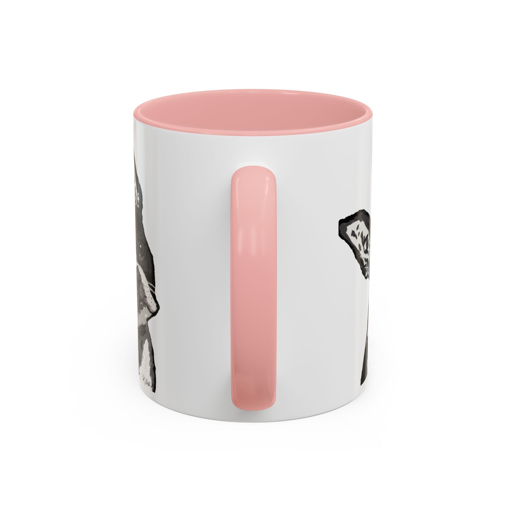 Boston Terrier Coffee Mug — Cute Black & White Dog Accent Mug - Blue Cava