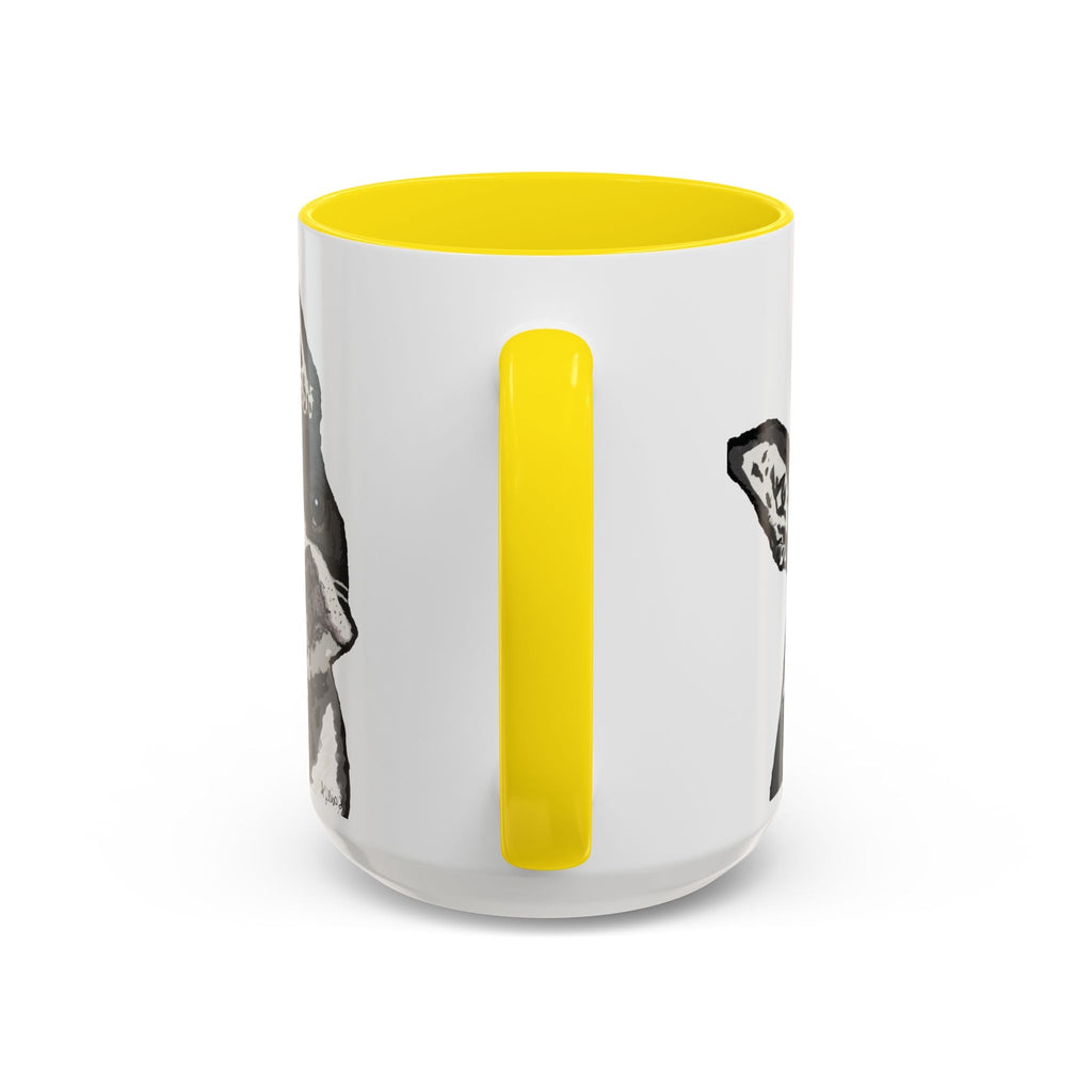 Boston Terrier Coffee Mug — Cute Black & White Dog Accent Mug - Blue Cava