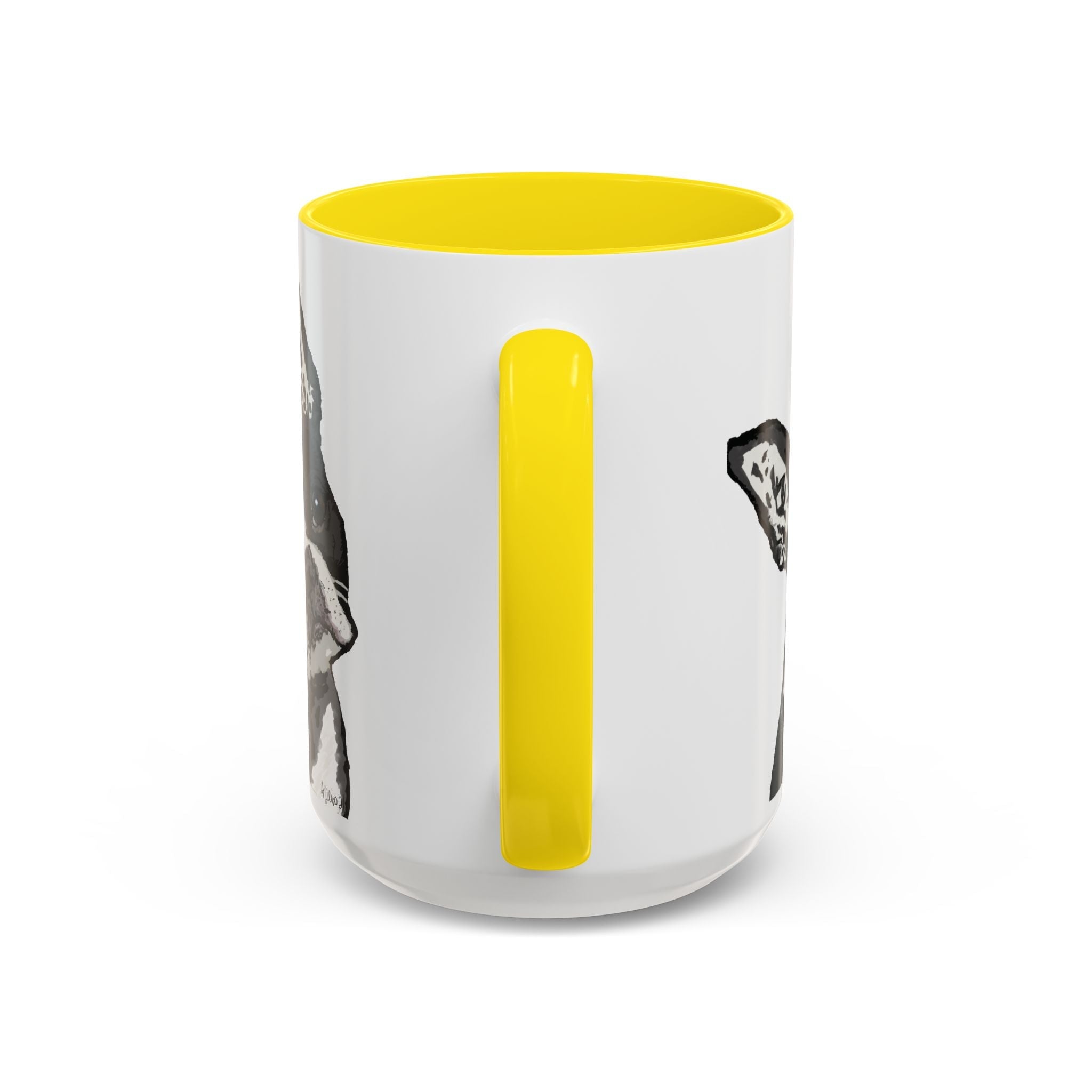 Boston Terrier Coffee Mug — Cute Black & White Dog Accent Mug - Blue Cava