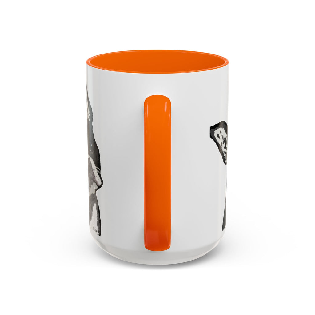 Boston Terrier Coffee Mug — Cute Black & White Dog Accent Mug - Blue Cava
