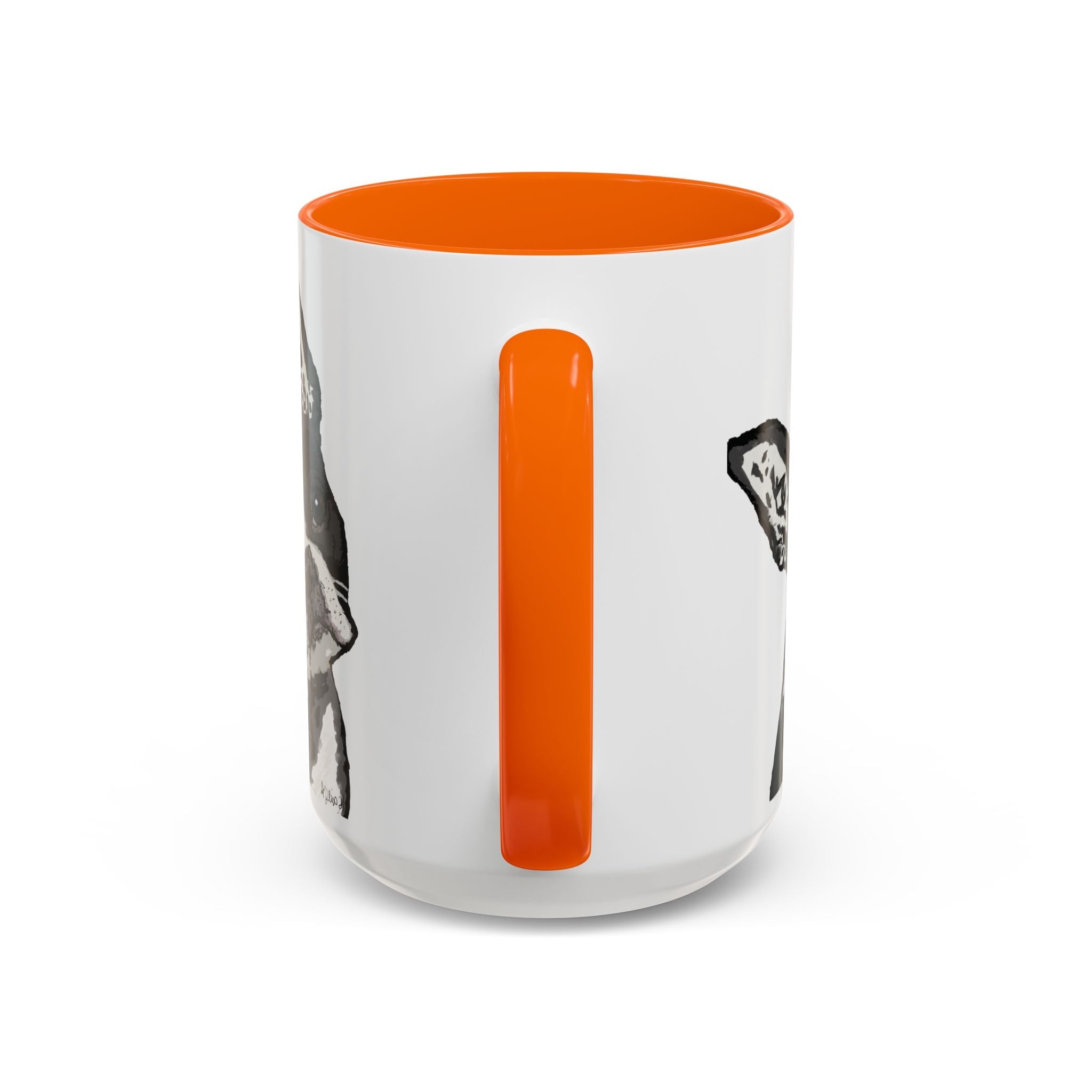 Boston Terrier Coffee Mug — Cute Black & White Dog Accent Mug - Blue Cava