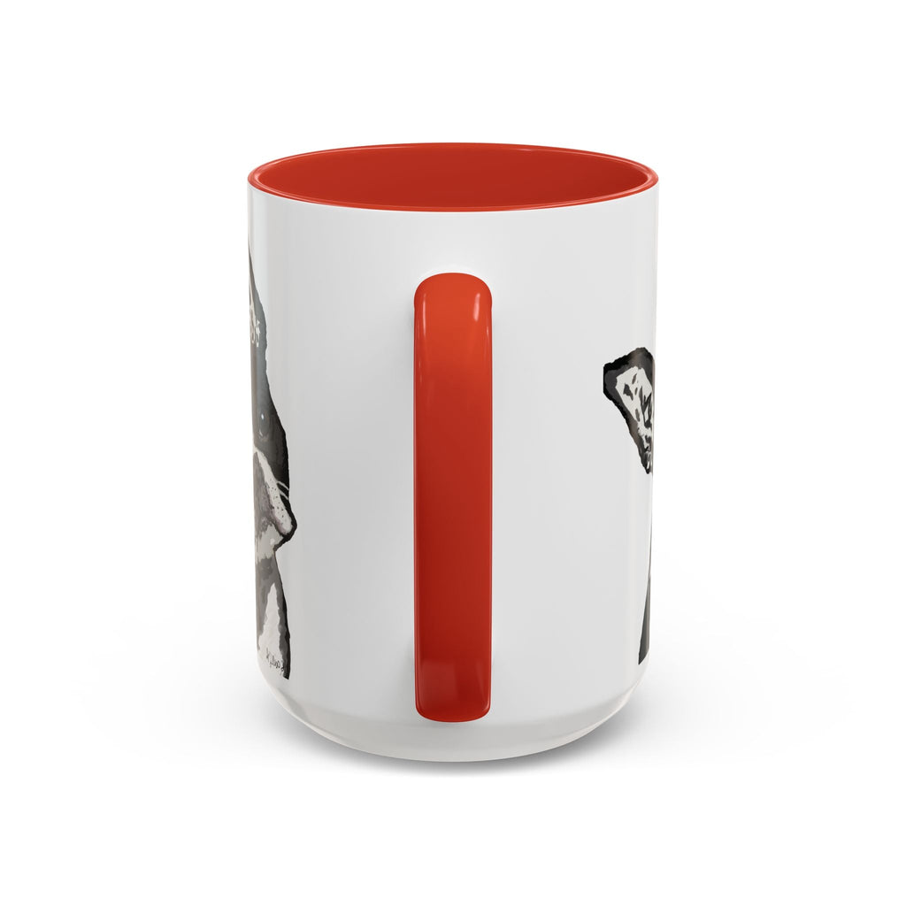 Boston Terrier Coffee Mug — Cute Black & White Dog Accent Mug - Blue Cava