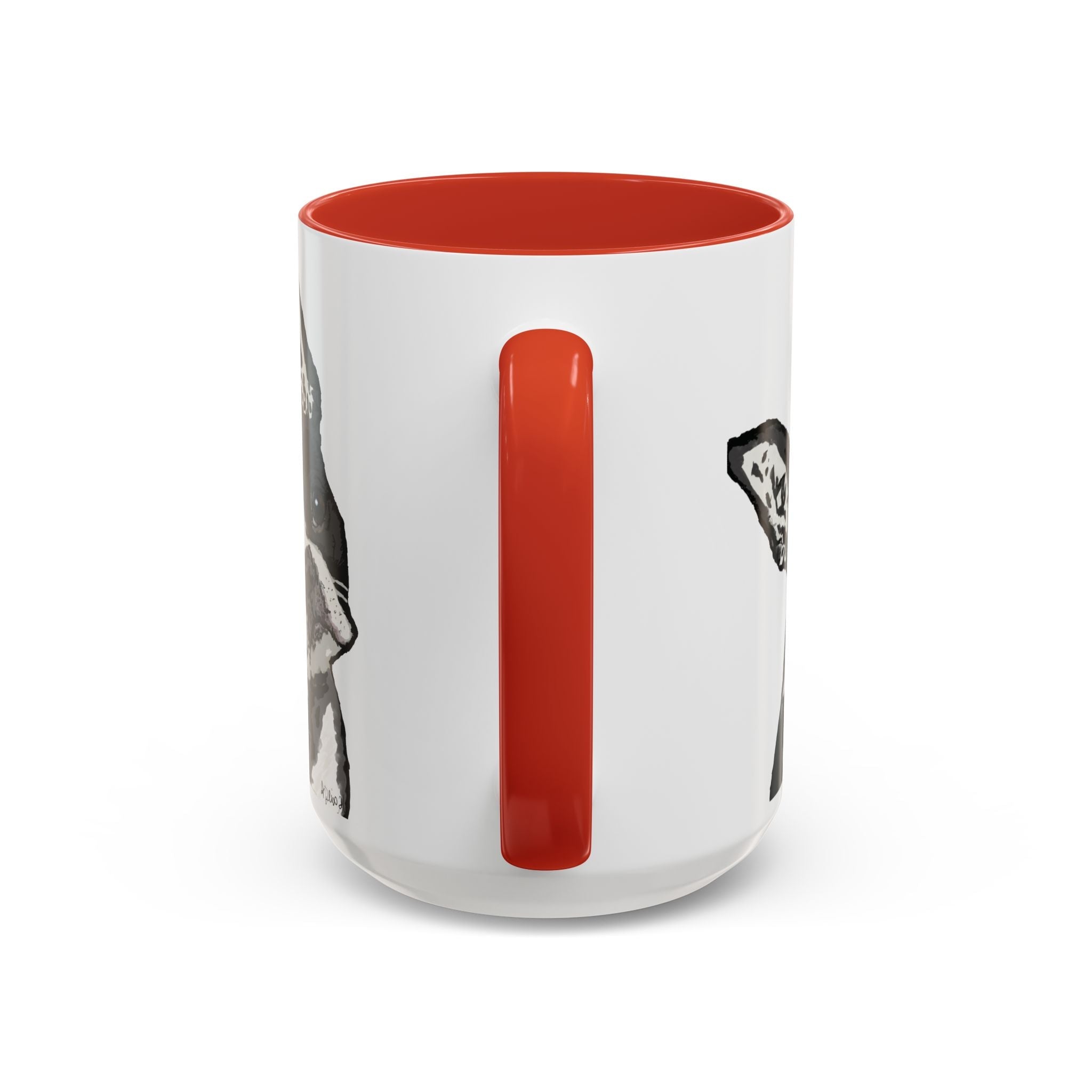 Boston Terrier Coffee Mug — Cute Black & White Dog Accent Mug - Blue Cava