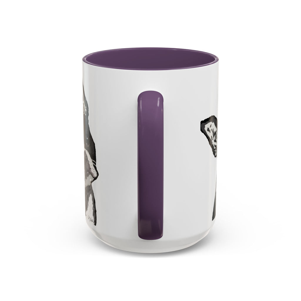 Boston Terrier Coffee Mug — Cute Black & White Dog Accent Mug - Blue Cava