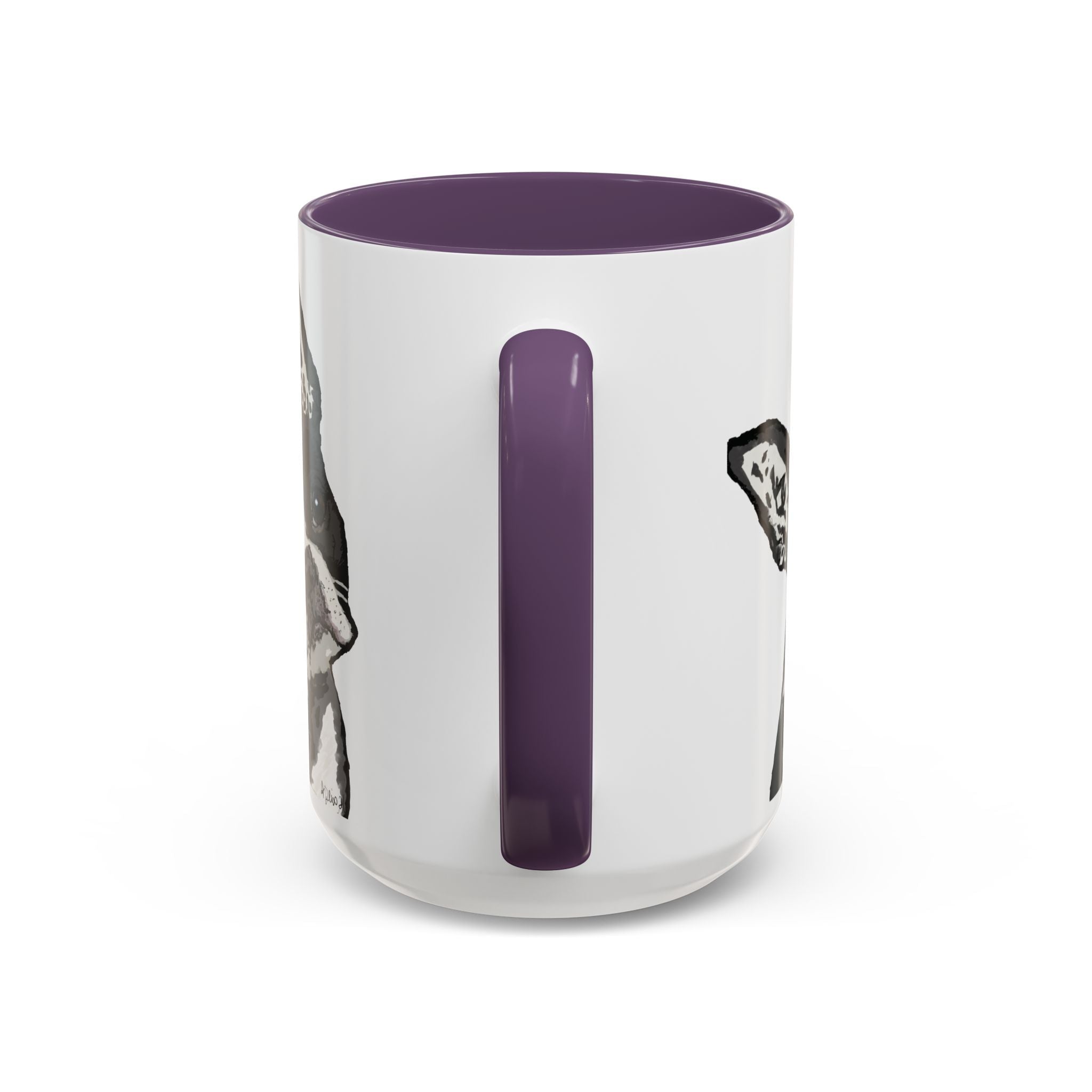 Boston Terrier Coffee Mug — Cute Black & White Dog Accent Mug - Blue Cava