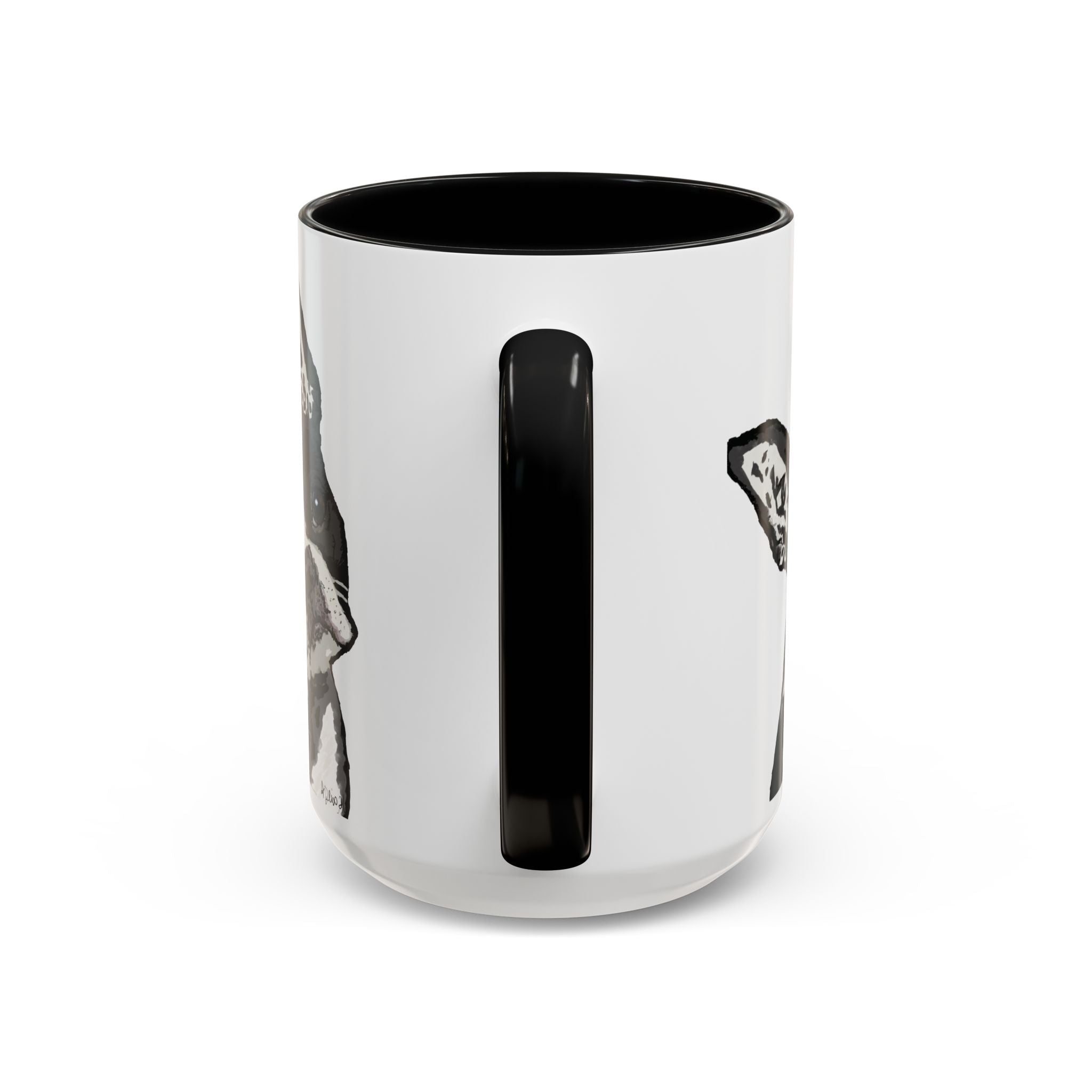 Boston Terrier Coffee Mug — Cute Black & White Dog Accent Mug - Blue Cava