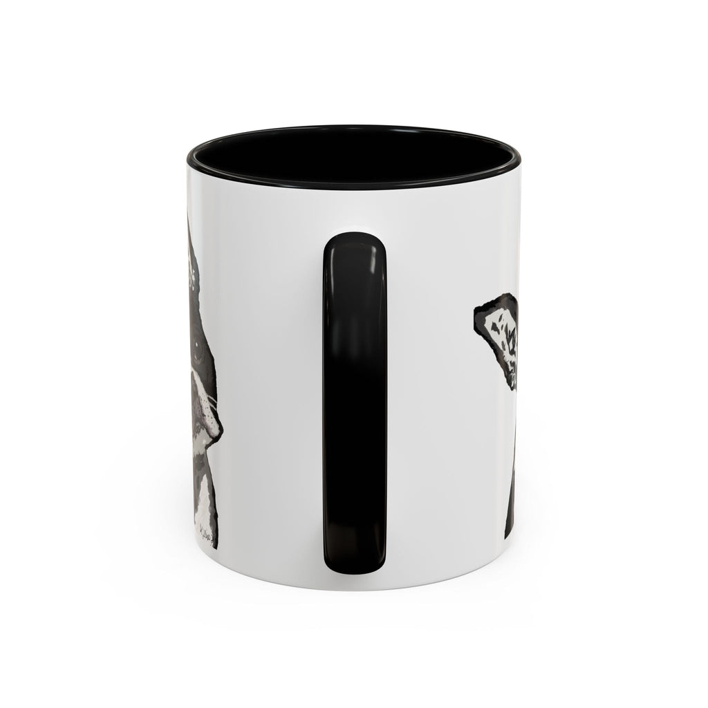 Boston Terrier Coffee Mug — Cute Black & White Dog Accent Mug - Blue Cava