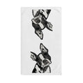 "Bugsy" Boston Terrier Cotton Hand Towel - Blue Cava