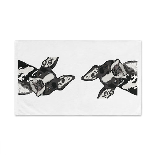 "Bugsy" Boston Terrier Cotton Hand Towel - Blue Cava