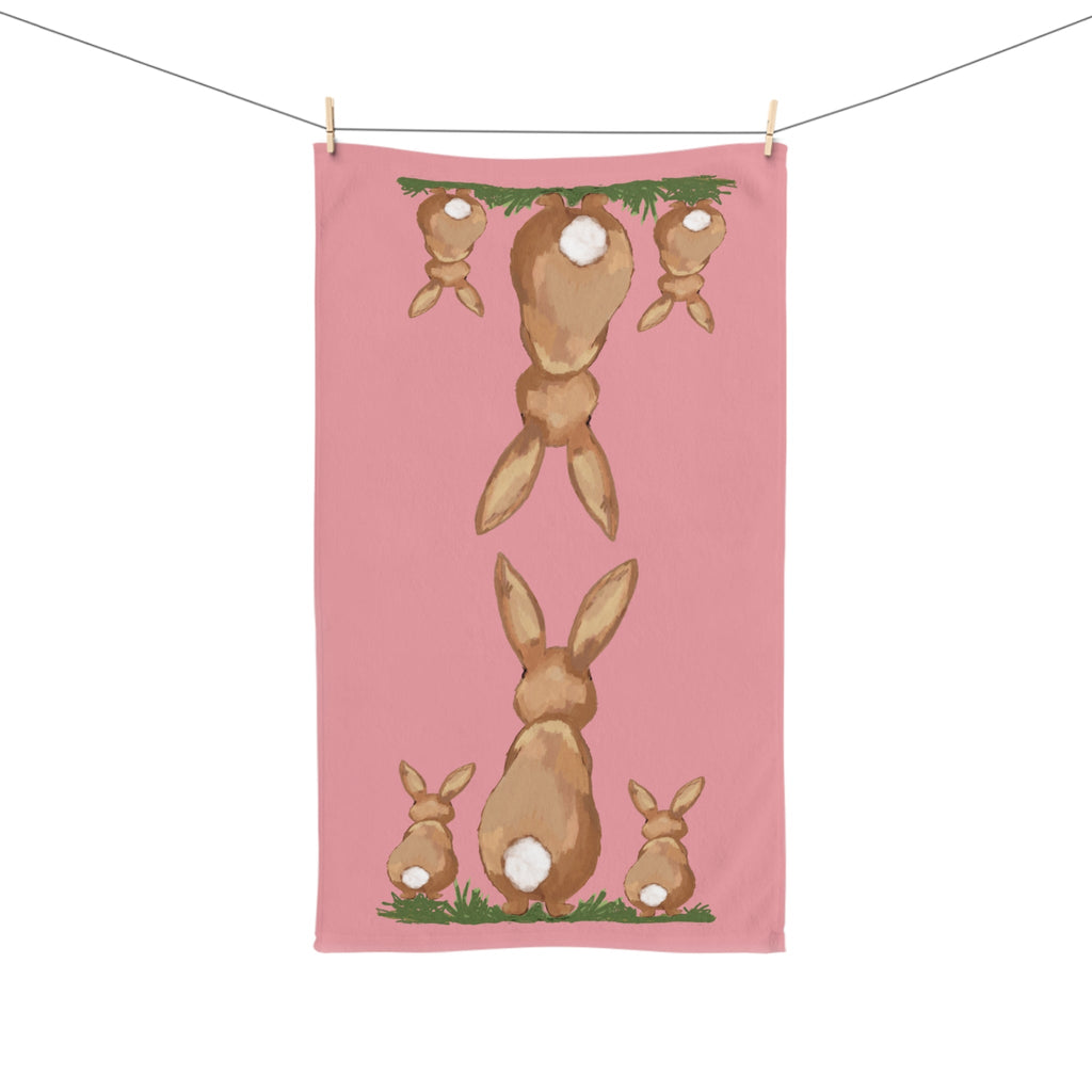 Bunny Love Cotton Hand Towel - Blue Cava