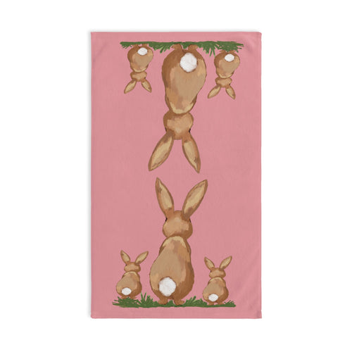 Bunny Love Cotton Hand Towel - Blue Cava