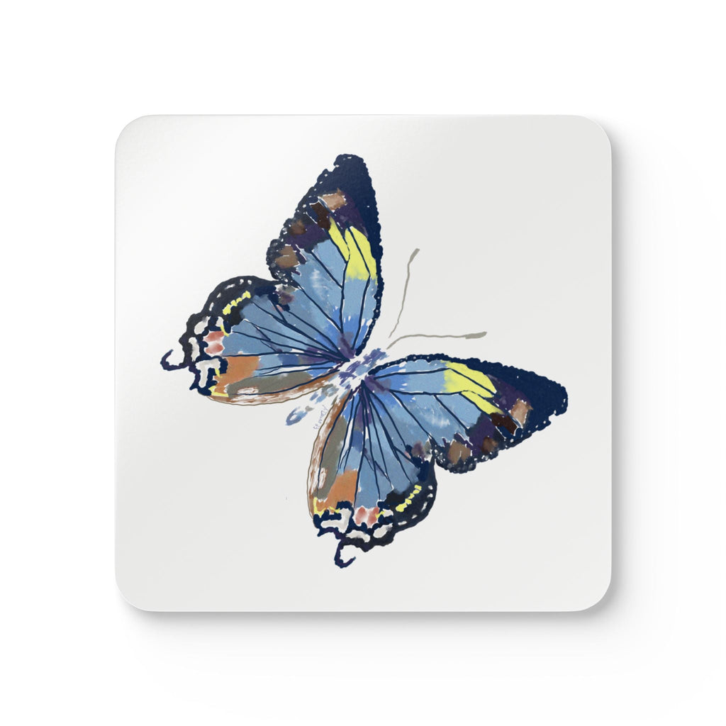 Butterfly Corkwood Coaster Set - Blue Cava