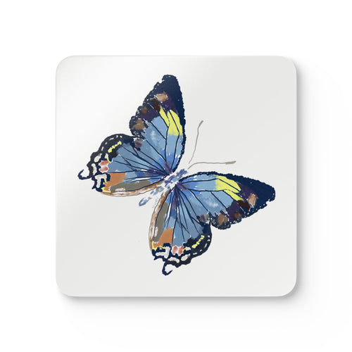 Butterfly Corkwood Coaster Set - Blue Cava