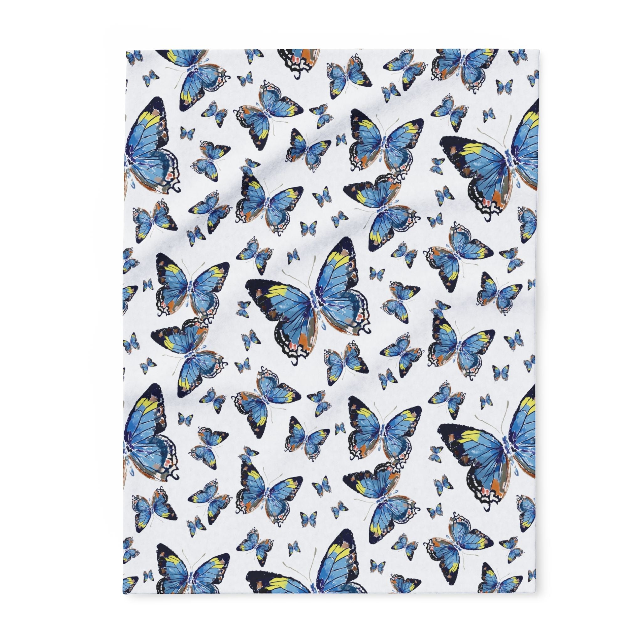 Butterfly Flutter Arctic Fleece Blankets - Blue Cava