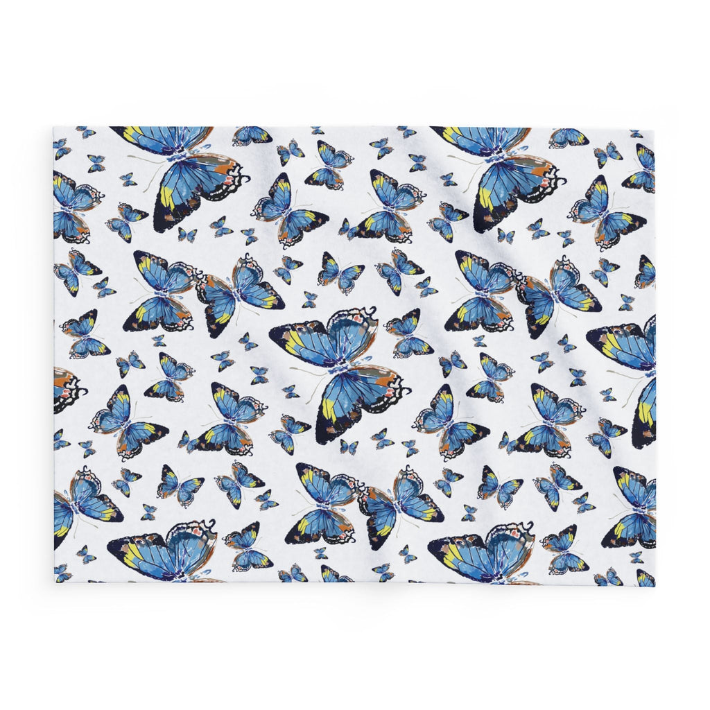 Butterfly Flutter Arctic Fleece Blankets - Blue Cava
