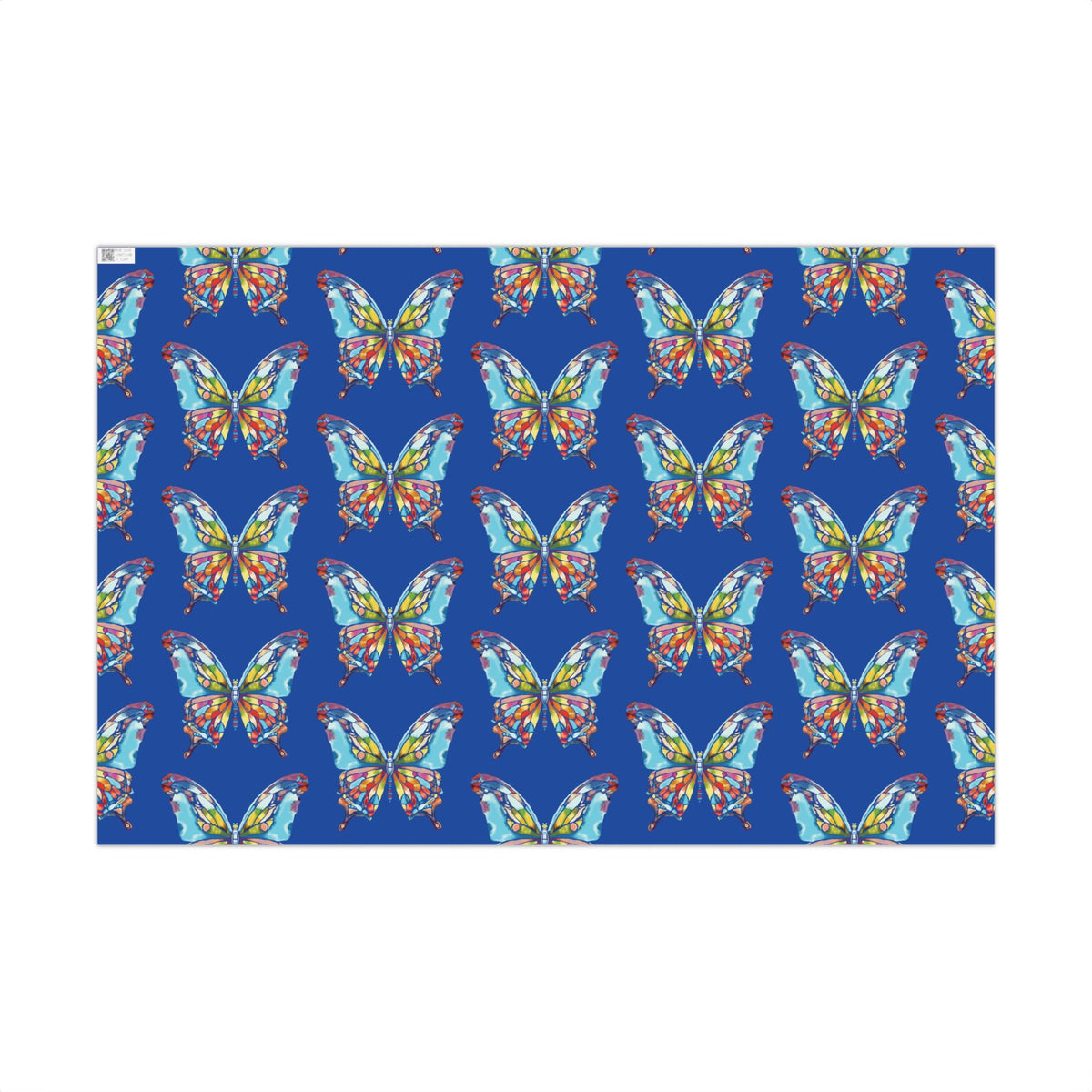 Butterfly Gift Wrap Paper - Vibrant Blue Wrapping Paper For All Celebrations - Blue Cava