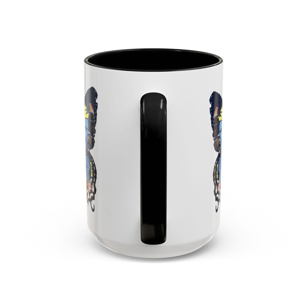 Butterfly Two Tone Ceramic Coffee Mug available in 11 oz or 15 oz with multiple color options - Blue Cava