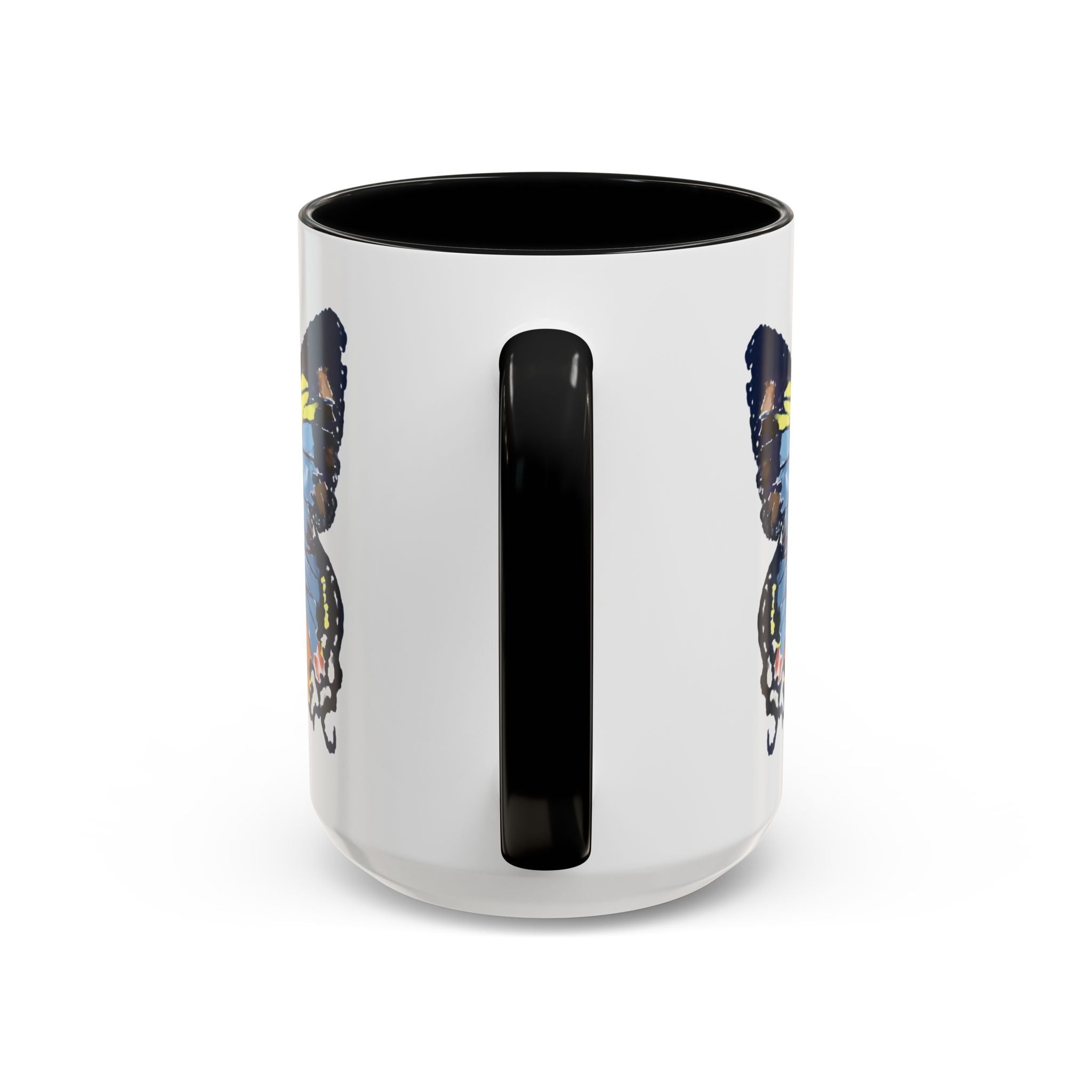 Butterfly Two Tone Ceramic Coffee Mug available in 11 oz or 15 oz with multiple color options - Blue Cava