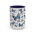 Butterfly Two Tone Ceramic Coffee Mugs - Blue Cava