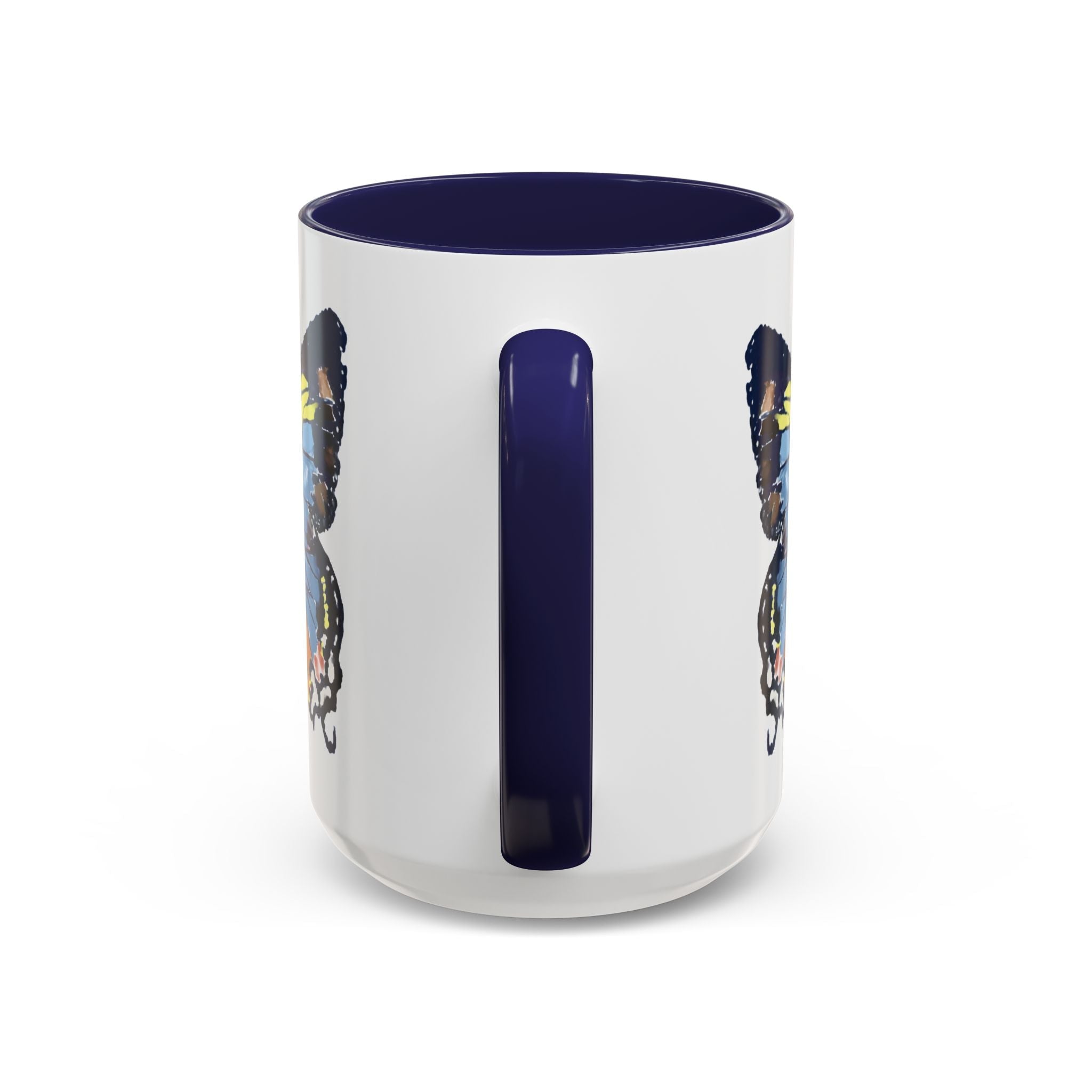 Butterfly Two Tone Ceramic Coffee Mug available in 11 oz or 15 oz with multiple color options - Blue Cava