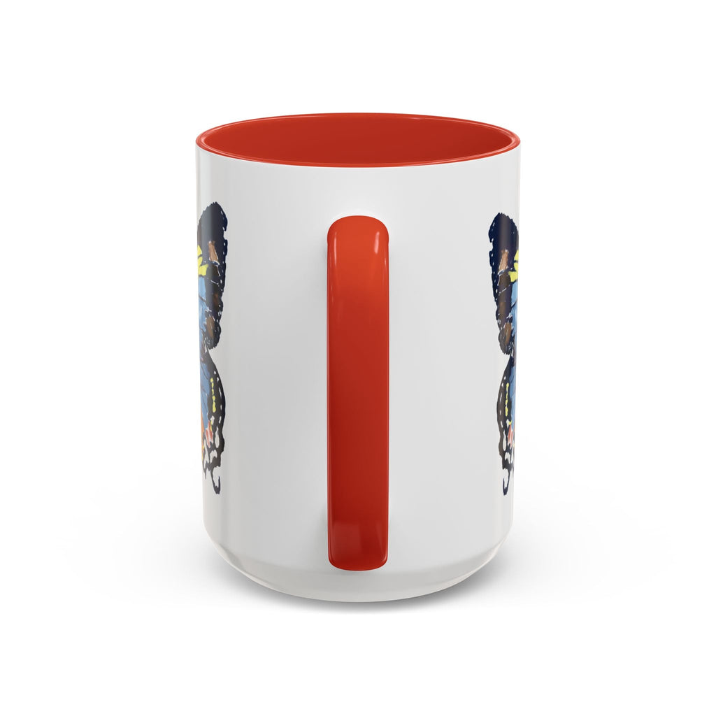 Butterfly Two Tone Ceramic Coffee Mug available in 11 oz or 15 oz with multiple color options - Blue Cava