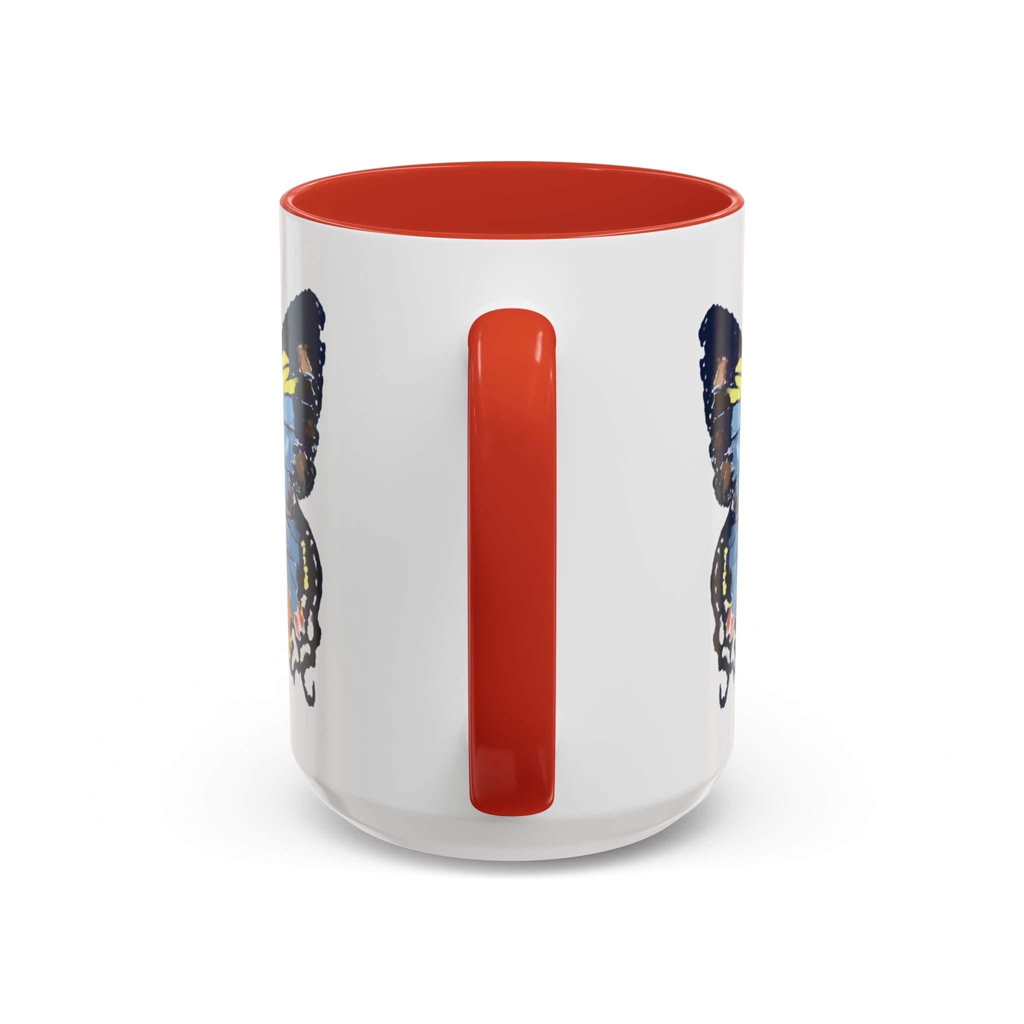 Butterfly Two Tone Ceramic Coffee Mug available in 11 oz or 15 oz with multiple color options - Blue Cava