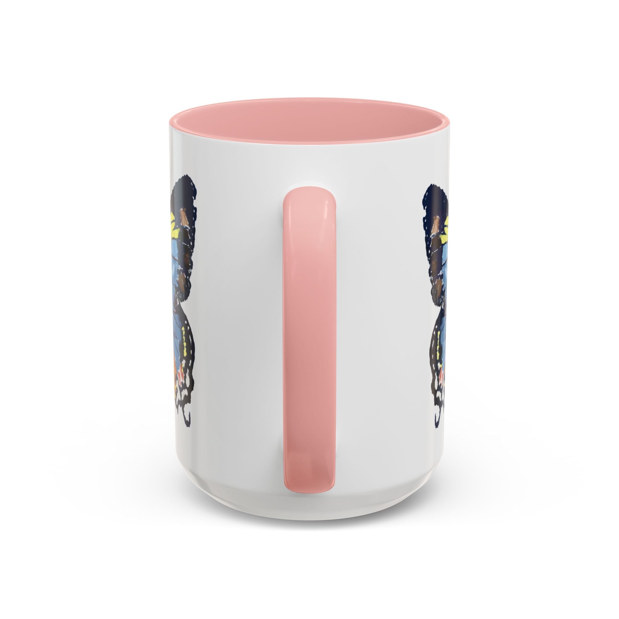 Butterfly Two Tone Ceramic Coffee Mug available in 11 oz or 15 oz with multiple color options - Blue Cava