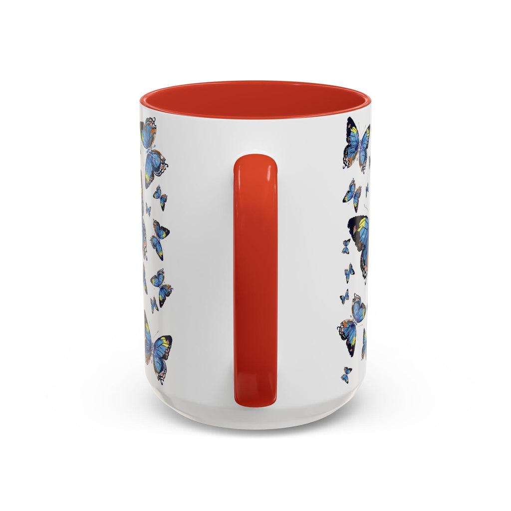 Butterfly Two Tone Ceramic Coffee Mugs - Blue Cava