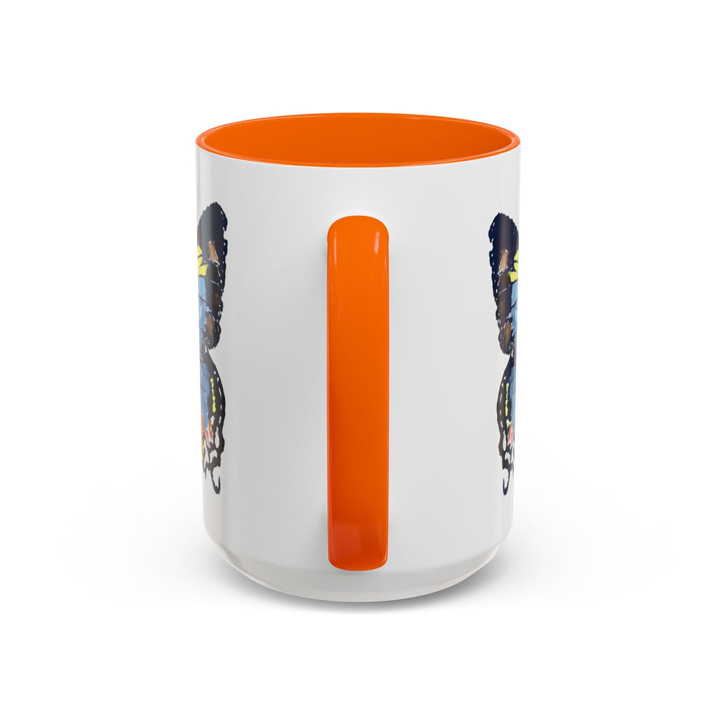 Butterfly Two Tone Ceramic Coffee Mug available in 11 oz or 15 oz with multiple color options - Blue Cava