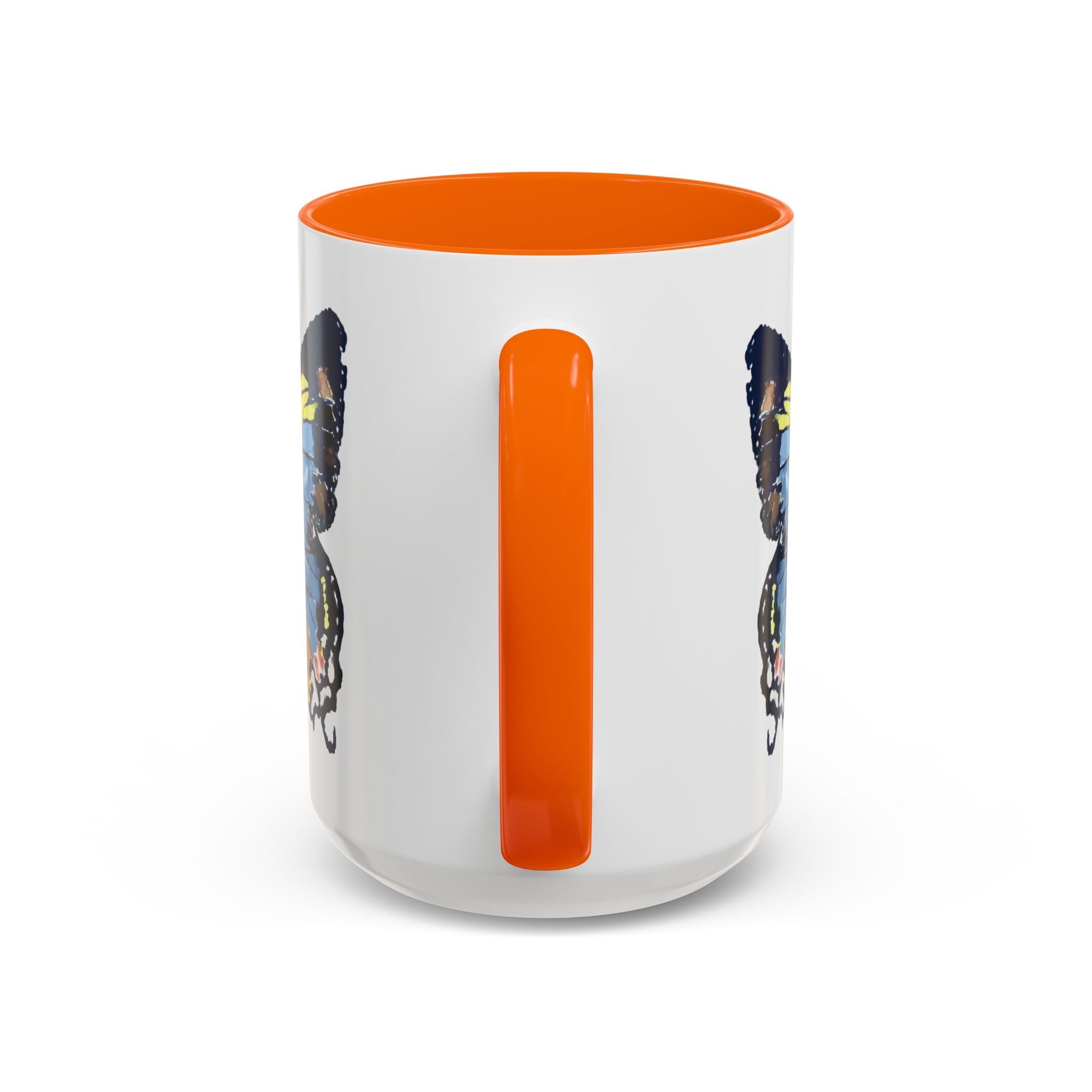 Butterfly Two Tone Ceramic Coffee Mug available in 11 oz or 15 oz with multiple color options - Blue Cava