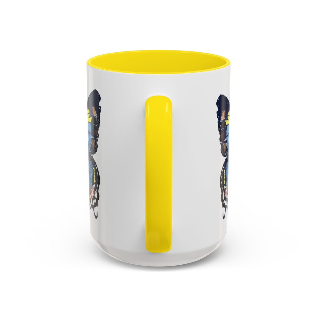 Butterfly Two Tone Ceramic Coffee Mug available in 11 oz or 15 oz with multiple color options - Blue Cava