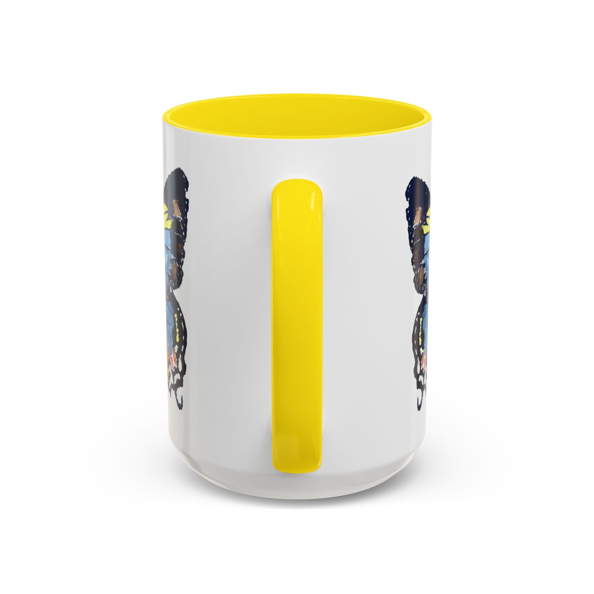 Butterfly Two Tone Ceramic Coffee Mug available in 11 oz or 15 oz with multiple color options - Blue Cava
