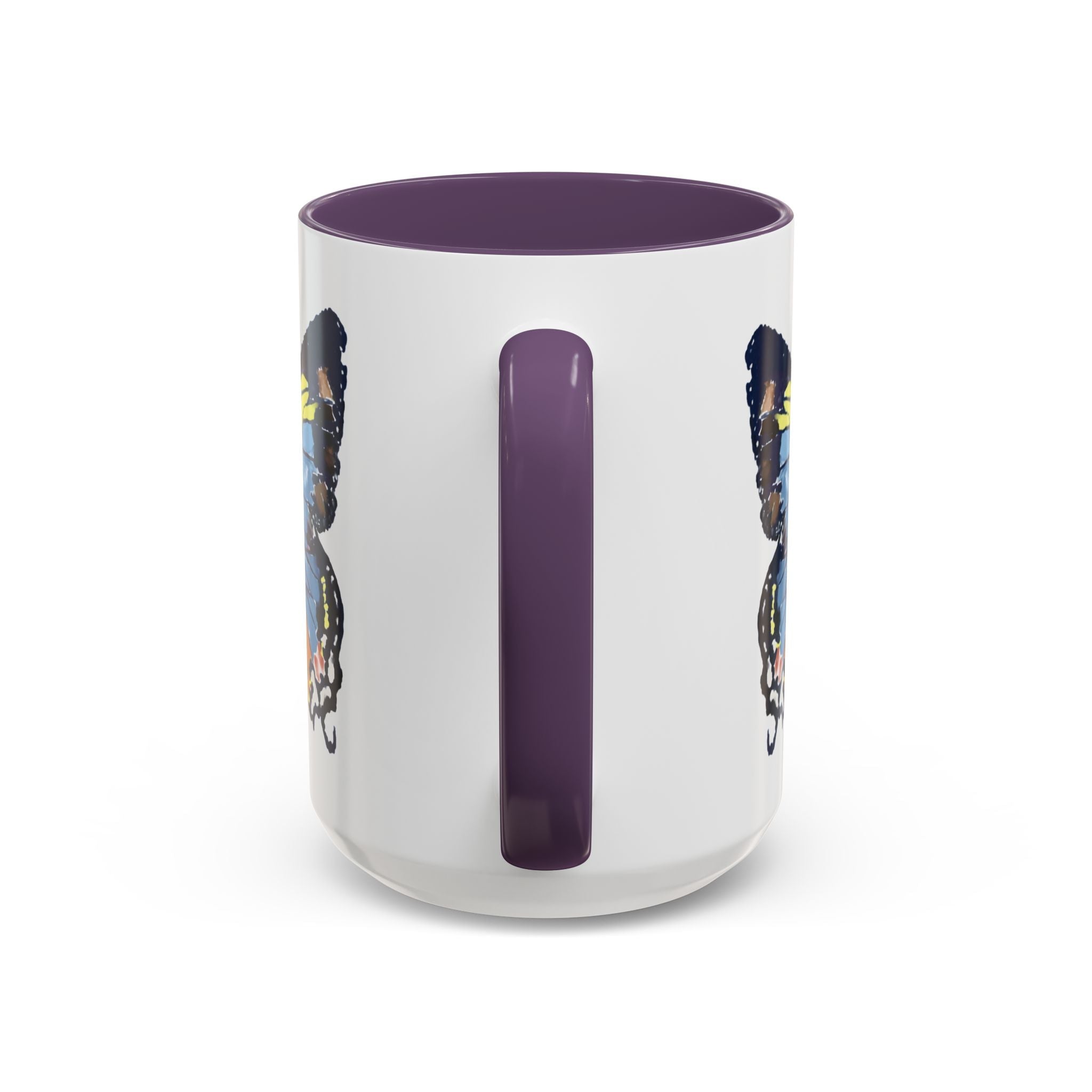 Butterfly Two Tone Ceramic Coffee Mug available in 11 oz or 15 oz with multiple color options - Blue Cava