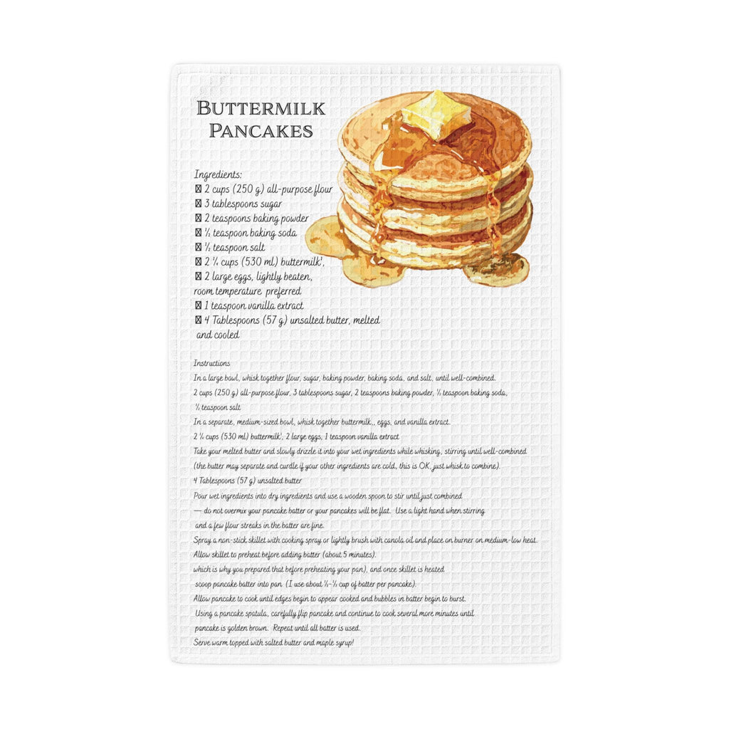 Buttermilk Pancake Recipe Waffle Weave Kitchen Towel - Blue Cava