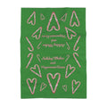 Candy Cane Wishes Linen Kitchen Tea Towel - Blue Cava