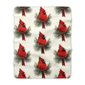 Cardinal Pattern Sherpa Blankets - Blue Cava